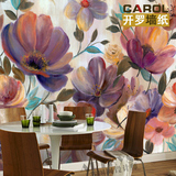 3d立体彩色花卉墙纸 客厅电视背景墙壁纸 手绘油画床头大型壁画