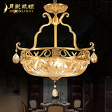 月影凯顿全铜灯欧式吊灯个性复古水晶灯餐厅灯美式简欧卧室书房灯