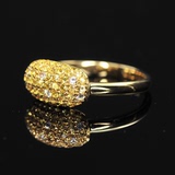 【兰度珠宝】天然黄白蓝宝石相间戒指，18K金镶嵌