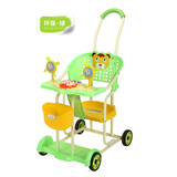 有音乐餐椅亮仔王T308婴儿童便携式宝宝四轮推车塑胶仿滕