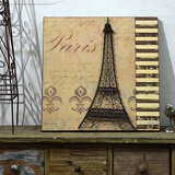 埃菲尔铁塔复古立体美式装饰画法式乡村铁艺挂画咖啡厅家居墙壁画