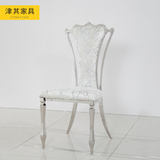 孔雀餐椅不锈钢餐椅简约现代欧式时尚高档绒布椅子新古典金属餐椅