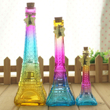 品唐 包邮巴黎埃菲尔铁塔木塞许愿瓶玻璃漂流瓶 幸运星瓶瓶子创意