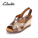 clarks休闲女鞋Helio Coral 女凉鞋 魔术贴 坡跟 16新品