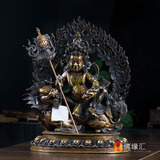 【佛缘汇】尼泊尔进口 纯铜青铜 多闻天王 财宝天王护法像 佛像
