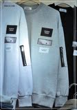 韩国东大门代购 2016春季新款 休闲贴标拉链圆领套头卫衣男装外套