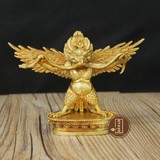 藏传佛教用品精美雕刻100%纯铜大鹏金翅鸟佛像 做工精细9cm可装藏