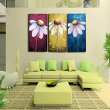 现代简约客厅装饰画沙发背景墙画无框抽象三联画卧室手绘油画挂画