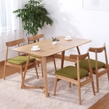 北欧纯实木餐桌椅组合长方形4/6人现代简约小户型白橡木饭桌特价