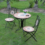 欧式铁艺咖啡厅阳台庭院户外室外花园茶几休闲桌椅组合三件套装
