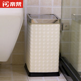 帝梵卫生间厕所垃圾桶摇盖式家用欧式方形不锈钢翻盖垃圾筒有盖