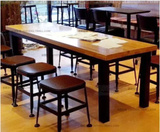 美式乡村铁艺餐桌吧台桌星巴克咖啡桌复古做旧工作台办公桌书桌