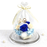 父亲节礼物进口蓝玫瑰永生花玻璃罩礼盒重庆鲜花速递生日礼物