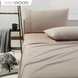 SHERWOOD色织棉面料纯色床单单件棉布床罩条纹格子床单枕套