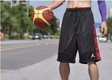 2015年新款AJ透气篮球裤短裤 乔丹黑红爆裂纹短裤 篮球健身运动裤