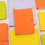 韩国创意文具悠诺糖果色绑带记事本 硬面抄日程本笔记本子 多用途