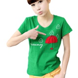 纯棉短袖t恤女夏季韩国高中学生印花卡通圆领宽松大码简约体恤衫