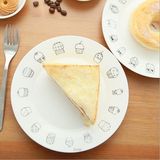 8英寸卡通蛋糕骨瓷餐盘 超萌烘焙陶瓷盘子 创意家居用品