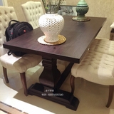 全实木餐桌长方形饭桌原木做旧咖啡桌美式老榆木长桌复古办公桌子