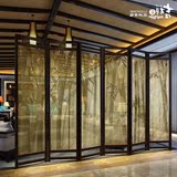热卖家居中式竹子实木屏风隔断客厅玄关办公室折屏酒店移动半透明