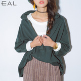 正品EAL韩版秋季绒衫复古套头宽松上衣休闲翻领女性卫衣 学生Y865