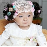 韩版宝宝发带 婴幼儿 儿童花朵头套满满幸福礼服假发 花童配饰1-4