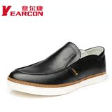 YEARCON/意尔康男鞋秋季新品青年韩版休闲皮鞋真皮套脚男士鞋子