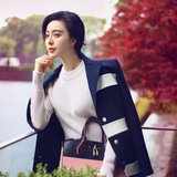 香港代购2016秋季新款女装刘诗诗范冰冰同款毛呢大衣女式风衣外套