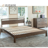 纯实木双人床1.8米白橡木实木床1.5米单人床北欧简约原木卧室家具
