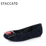 Staccato/思加图秋季专柜同款绣花布撞色女鞋平底单鞋9VW02CQ5