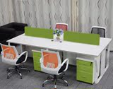办公桌时尚简约现代家具绿色办公屏风组合卡位双人职员桌电脑桌椅