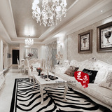 时尚欧式宜家黑白条纹客厅茶几沙发地毯卧室床边晴纶地毯满铺定制