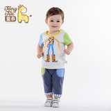 童泰新款儿童夏装套装1-2岁男宝宝休闲半袖上衣短裤两件套运动装