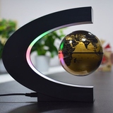 创意摆件 C型磁悬浮地球仪 3寸地球仪 LED灯带 创意商务礼品