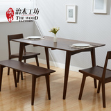 治木工坊 日式纯实木餐桌 白橡木餐桌北欧餐桌椅组合咖啡桌家具