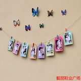 相框悬挂卡通麻绳夹子照片墙组合韩式拍立得专用儿童卡通串串相框