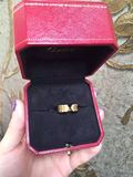 【极致奢华】卡地亚 天使之吻 双C 钻石 戒指 750黄金 55号 好美