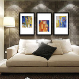 现代简约客厅沙发背景墙壁挂画装饰画三联画抽象艺术画室内壁画