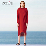 ZENE原创设计2016春装新款女装中长款套头宽松针织衫毛衣女连衣裙
