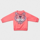 法国专柜正品代购KENZO女孩童装 紫红色虎头儿童卫衣套头针织衫