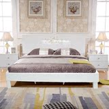 时尚欧式床双人床北欧床头柜白色简约现代卧室家具 特价环保床
