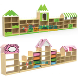 区角柜组合玩具柜 幼儿园分区隔离柜 收纳架儿童实木整理玩具柜WS
