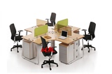 林敬办公家具定制90度转角4人工作位职工卡座员工桌椅组合办公桌