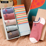 5双礼盒装 韩版夏季袜子 女可爱 船袜 袜子 女 纯棉 船袜 低帮