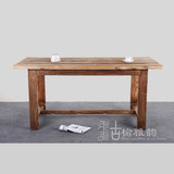 老榆木家具 老门板餐桌书桌 咖啡桌 风化原木原生态家具定制桌子