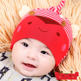 婴儿帽子0-3-6个月秋冬季宝宝帽 男女儿童冬天纯棉套头新生儿胎帽