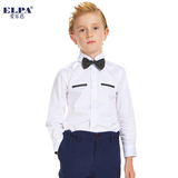 ELPA2016男童衬衫长袖纯棉中大童儿童白衬衫花童礼服衬衣学院风潮
