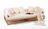 GJFK新中式定制免漆实木家具创意设计禅意老榆木罗汉床/沙发免漆