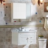 美式浴室柜组合橡木地中海卫生间洗手洗脸面盆柜洗漱台卫浴柜镜柜