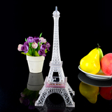 七彩发光巴黎埃菲尔铁塔模型摆件房间客厅欧式创意装饰品 批发